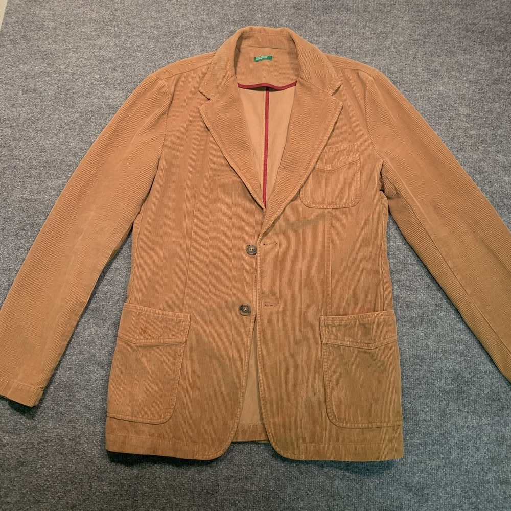 Vintage Benetton Corduroy Blazer Made in Italy 50 Sz 14 Academia Equestrian Prep